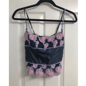 Victorias Secret Corsette Navy with Sequins Small